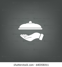 tray in hand icon. One of set web icons