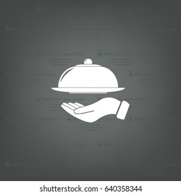 tray in hand icon. One of set web icons