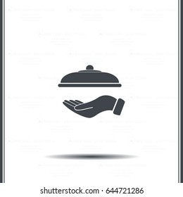 tray in hand icon. One of set web icons