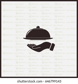 tray in hand icon. One of set web icons