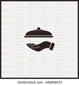 tray in hand icon. One of set web icons