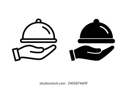 tray in hand icon vector, restaurant sign vector for web site Computer and mobile app