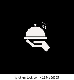 tray hand vector icon. flat tray hand design. tray hand illustration for graphic 