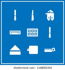 tray icon. 9 tray vector set. ice cube tray, room service, kitchen board and dvd player icons for web and design about tray theme