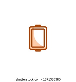 Tray icon. Bakery icon. Simple, flat, outline, brown, two tones, color.