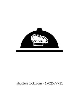 tray icon food serving vector