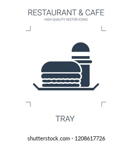 tray icon. high quality filled tray icon on white background. from restaurant cafe collection flat trendy vector tray symbol. use for web and mobile