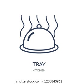 Tray icon. Tray linear symbol design from Kitchen collection. Simple outline element vector illustration on white background