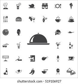 Tray Icon on the white background. Restaurant set of icons