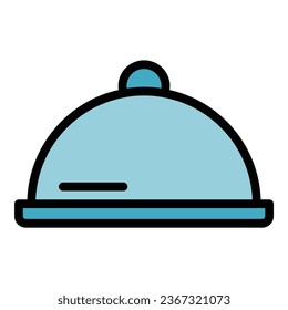 Tray icon outline vector. Work meal. Lunch dinner color flat