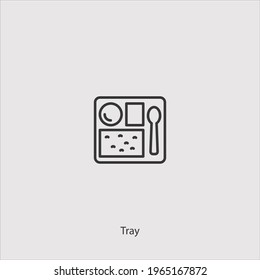 tray icon vector icon.Editable stroke.linear style sign for use web design and mobile apps,logo.Symbol illustration.Pixel vector graphics - Vector