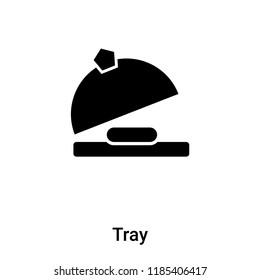 Tray icon vector isolated on white background, logo concept of Tray sign on transparent background, filled black symbol