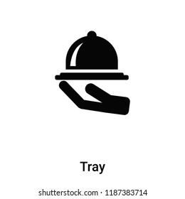 Tray icon vector isolated on white background, logo concept of Tray sign on transparent background, filled black symbol