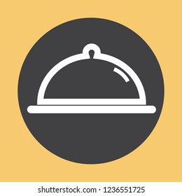Tray icon vector isolated on orange background. Tray thin line icon. Template for app, label, logo, menu and web site. Creative art concept, vector illustration