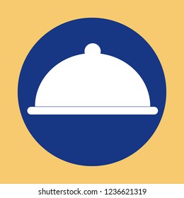 Tray icon vector isolated on yellow background. Tray icon for app, label, logo, menu and web site. Creative art concept, vector illustration