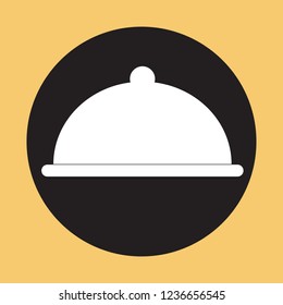Tray icon vector isolated on yellow background. Tray icon for app, label, logo, menu and web site. Creative art concept, vector illustration
