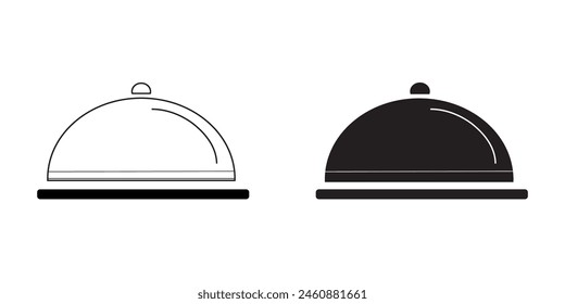 Tray Icons collection of restaurant In Trendy Design Vector ilustration