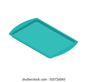 Tray isolated. salver empty on white background
