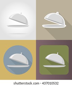 tray with lid objects and equipment for the food vector illustration isolated on background