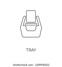 Tray linear icon. Tray concept stroke symbol design. Thin graphic elements vector illustration, outline pattern on a white background, eps 10.