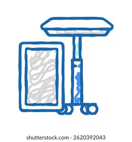 bandeja médica ícone doodle esboço vetor. bandeja sinal médico. ilustração símbolo isolado