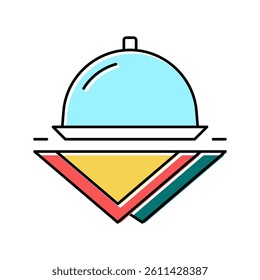 tray and napkins color icon vector. tray and napkins sign. isolated symbol illustration
