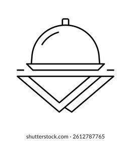 tray and napkins line icon vector. tray and napkins sign. isolated contour symbol black illustration