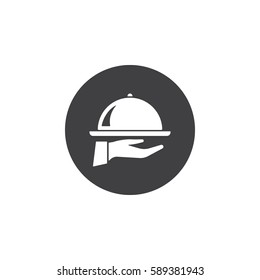 Tray on the hand icon