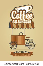 tray on wheels for sale coffee in retro style