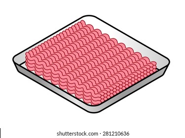 A tray of pink minced meat.