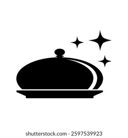 Tray plate icon. Food platter serving icon.Symbol of service, menu, catering. Serving food icon. Flat vector illustration design.