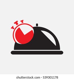 tray, plate, time, icon, vector illustration EPS 10