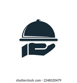 Elementos de plantilla de diseño de iconos del restaurante de bandeja