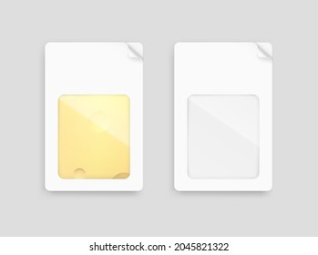 Tray Sealer mit realistischem Käse. Vektorgrafik auf grauem Hintergrund. Kann für Ihr Design, Präsentation, Promo, adv verwendet werden. EPS10.	