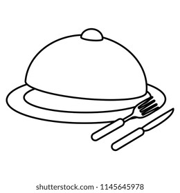 tray server with cutleries