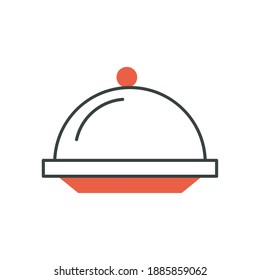 tray server fill style icon vector illustration design