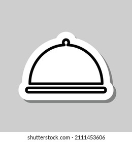 Tray simple icon vector. Flat desing. Sticker with shadow on gray background.ai