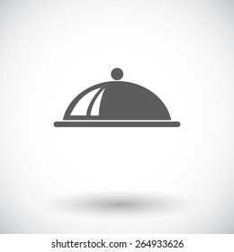 Tray. Single flat icon on white background. Vector illustration.