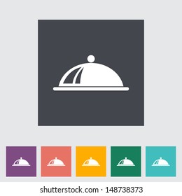 Tray. Single flat icon. Vector illustration..