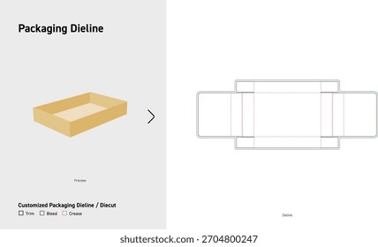 Tray Sleeve Wrap Packaging Dieline – Vector Diecut Template