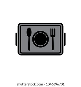 Tray spoon fork icon