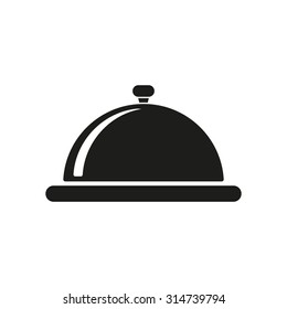 The tray station icon. Breakfast and lunch, dinner, restaurant symbol. Flat Vector illustration