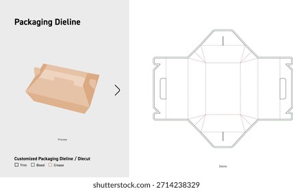 Estilo de bandeja de empaquetado Dieline Plantilla