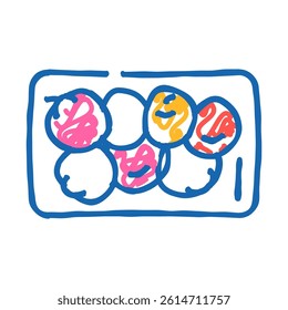 tray with tomatoes doodle icon sketch vector. tray with tomatoes sign. isolated symbol illustration