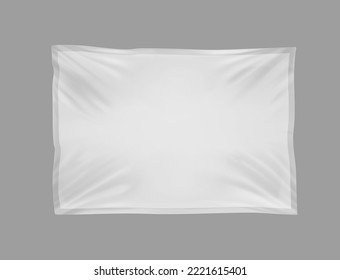 Tray transparent film mockup. Vector illustration isolated on white background. The translucent layer perfectly simulates the top stretched layer of plastic. EPS10.