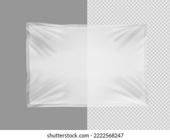 Tray transparent film mockup. Vector illustration. The translucent layer perfectly simulates the top stretched layer of plastic. Easily fits on any background. EPS10.	