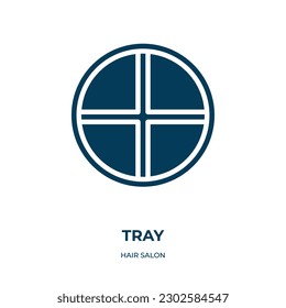 tray vector icon. tray, food, platter filled icons from flat hair salon concept. Isolated black glyph icon, vector illustration symbol element for web design and mobile apps