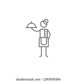 Tray, waitress, restaurant icon. Element of restaurant icon. Thin line icon for website design and development, app development. Premium icon