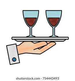 tray with wine cups