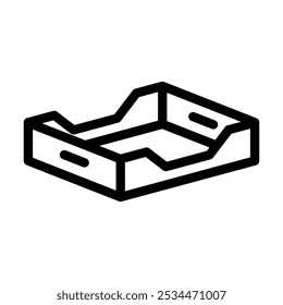 bandejas cartolina empacotamento linha ícone vetor. bandejas cartolina sinal de empacotamento. isolado contorno símbolo ilustração preta